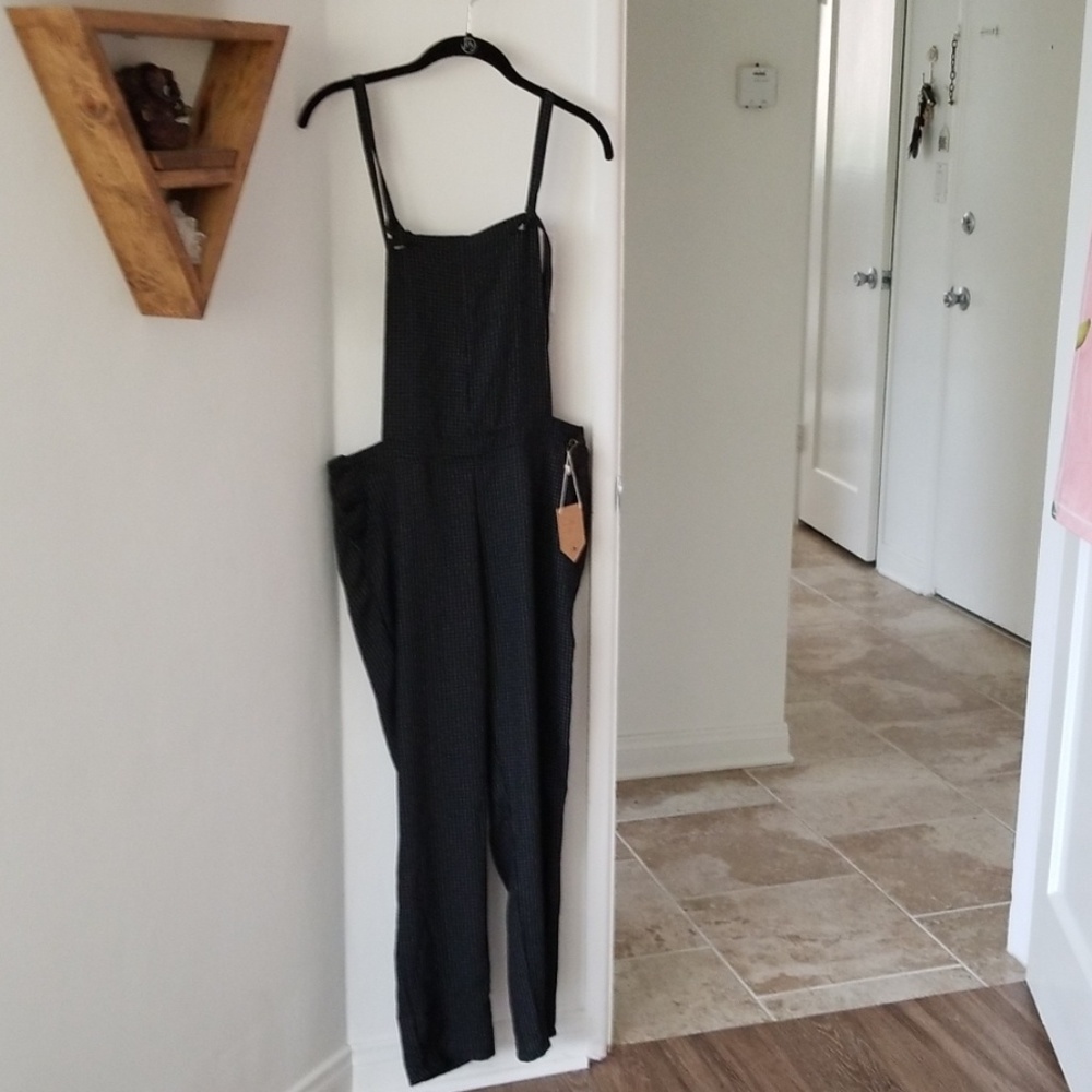 Romper Whimsy + Row black pin stripes